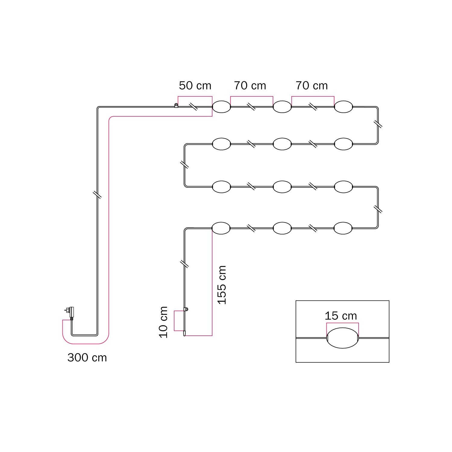 12-light Outdoor String Light IP67 - Marina12