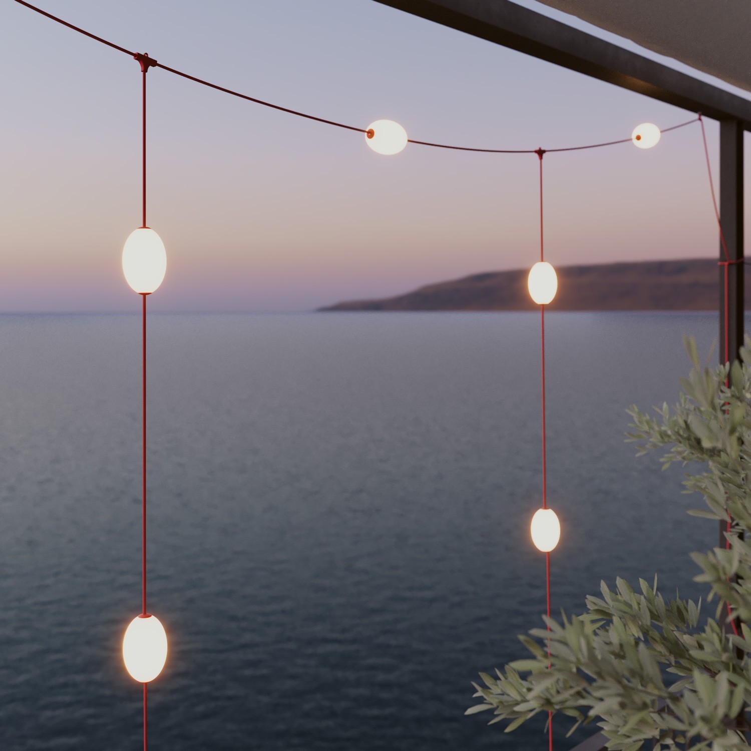 Grid-style Outdoor String Light with 7 Lights IP67 - Marina GRID