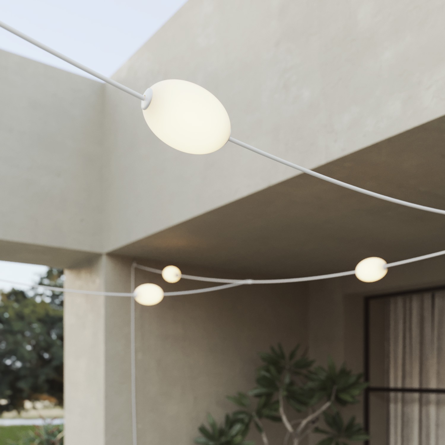 Grid-style Outdoor String Light with 7 Lights IP67 - Marina GRID