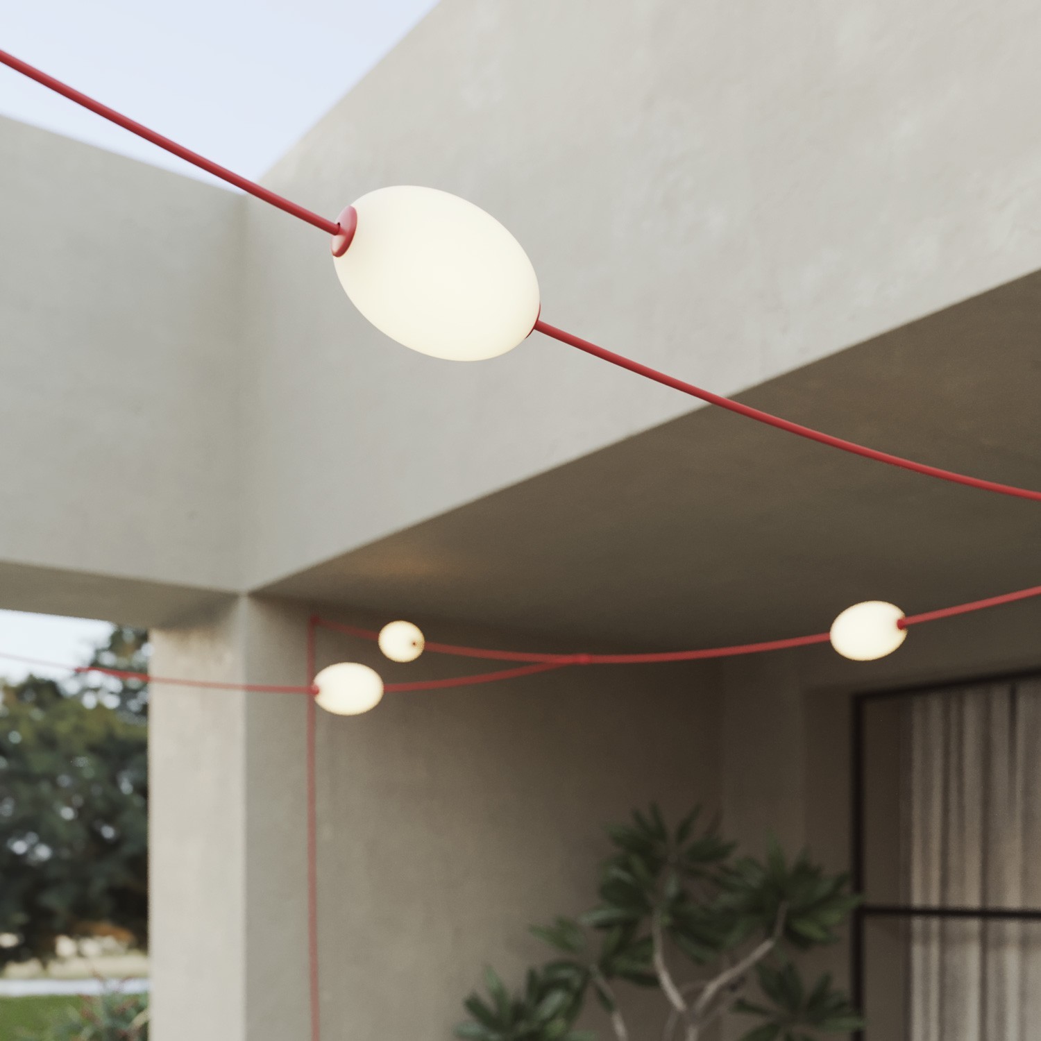Grid-style Outdoor String Light with 7 Lights IP67 - Marina GRID