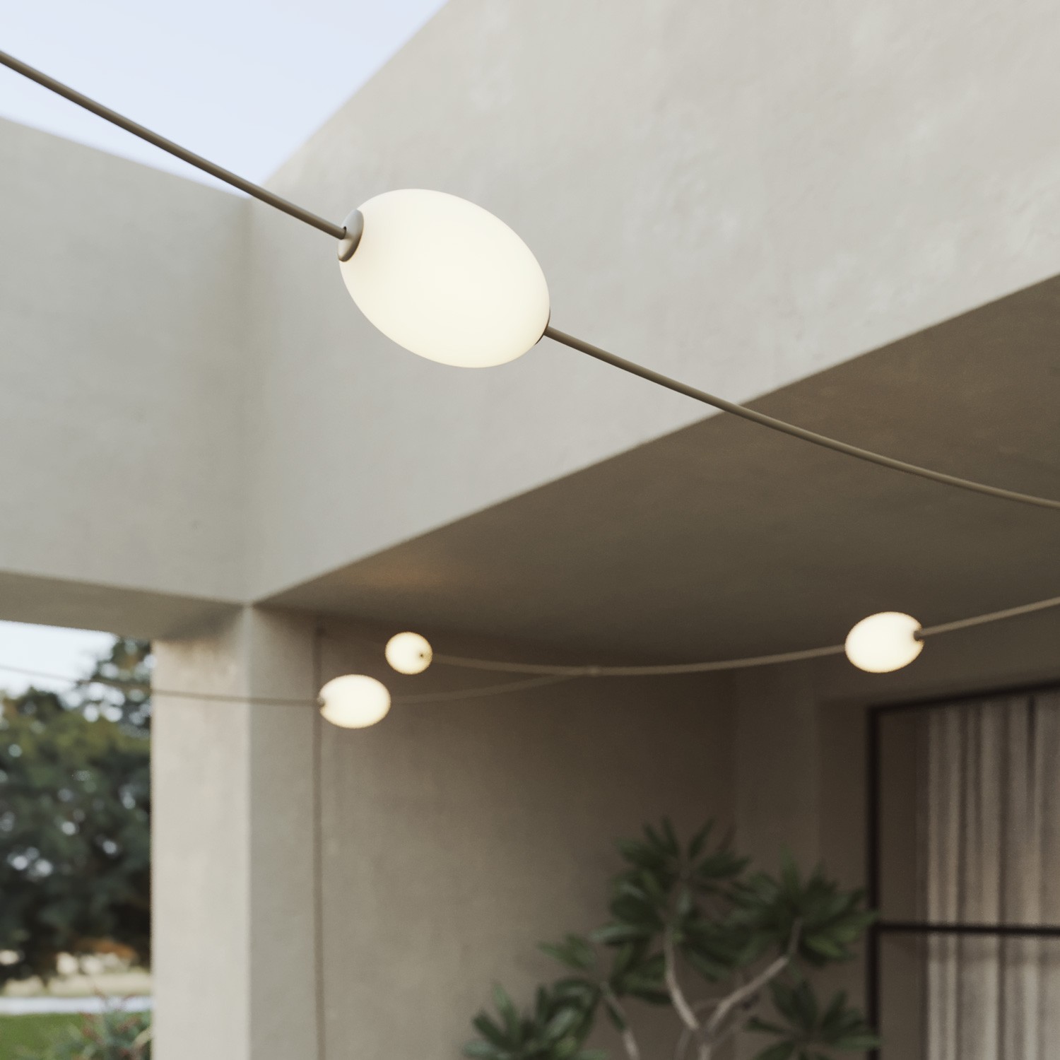 Grid-style Outdoor String Light with 7 Lights IP67 - Marina GRID
