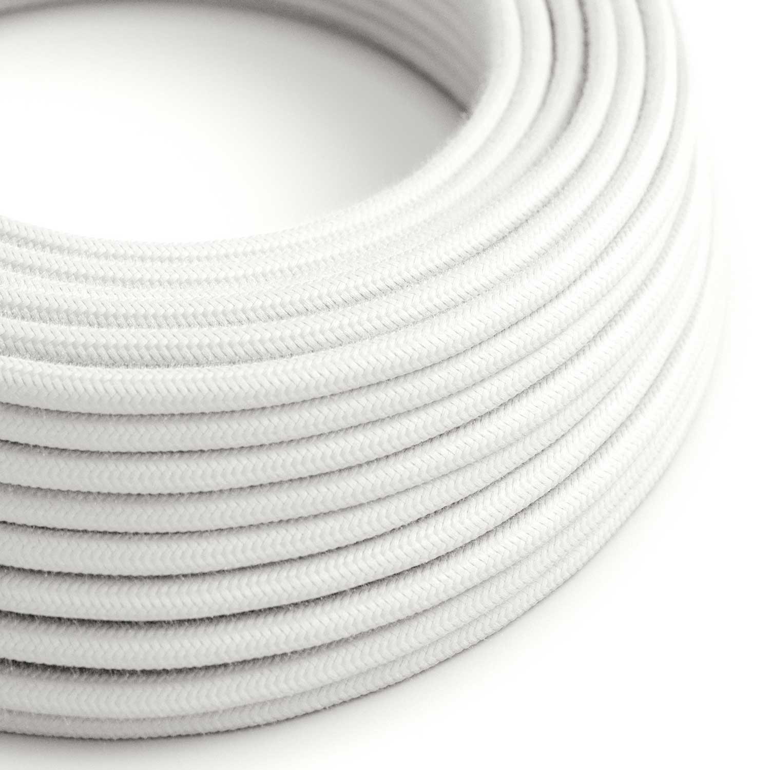 Cable eléctrico redondo RC01 Algodón blanco - Certificación UL