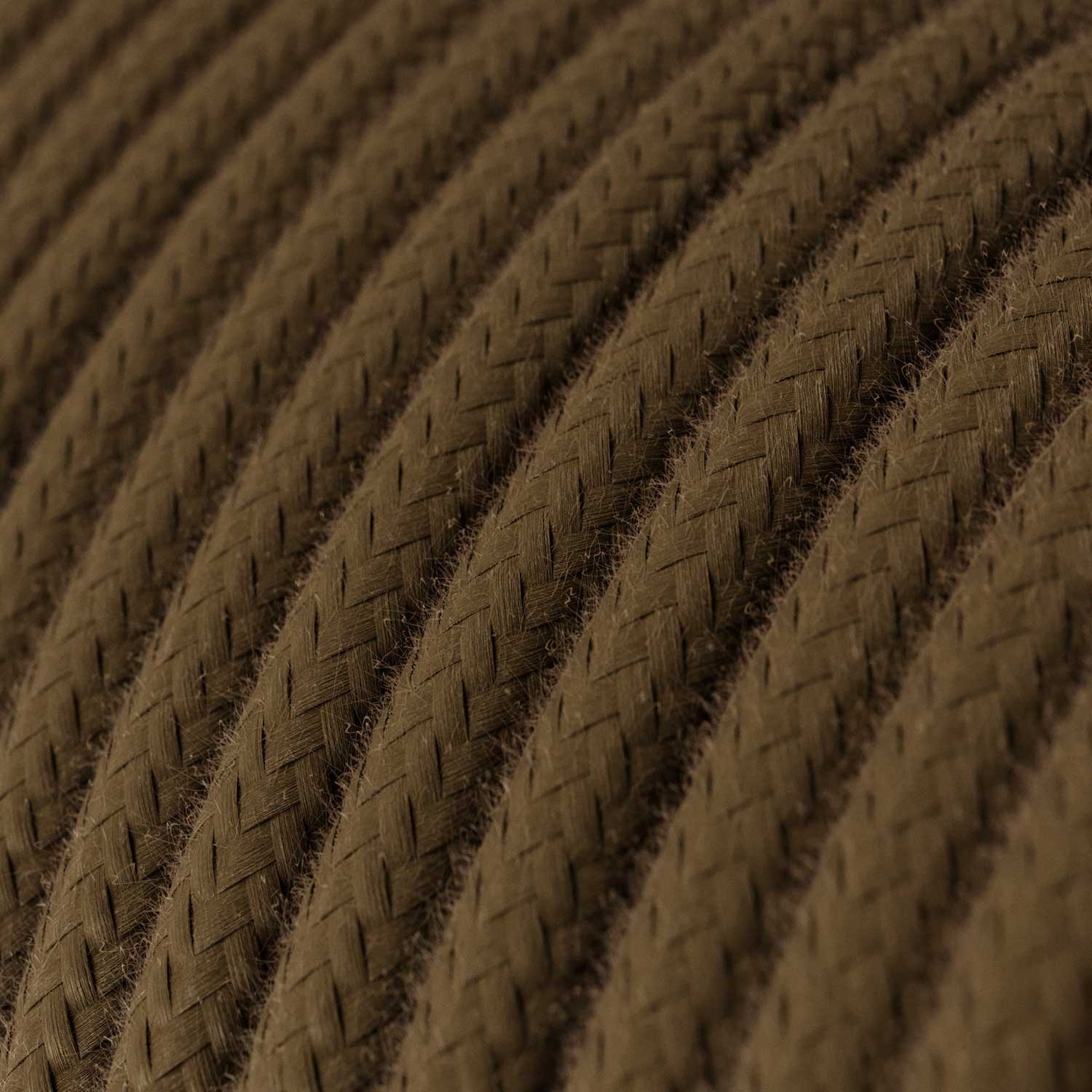 Round Electric Cable RC13 Brown Cotton - UL listed