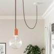 Round Electric Cable RC13 Brown Cotton - UL listed
