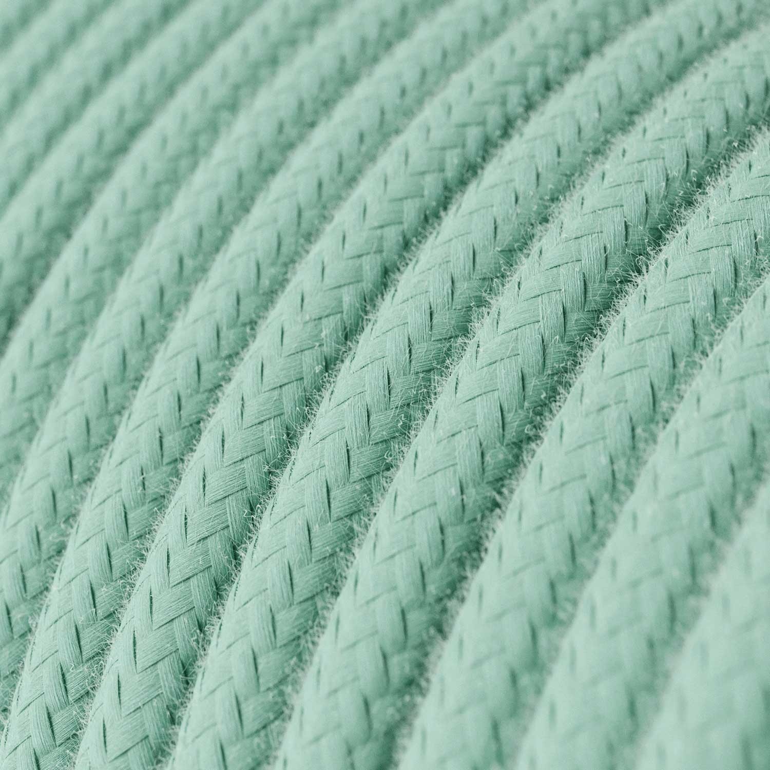 Round Electric Cable RC34 Milk and Mint Cotton - UL listed