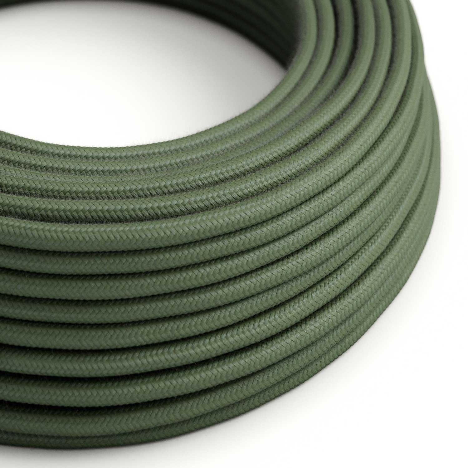 Cable eléctrico redondo RC63 Verde Gris Algodón - Certificación UL
