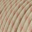 Cable eléctrico redondo RD51 Stripes Ancient Pink Cotton and Natural Linen - Certificación UL