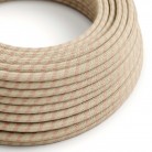 Cable eléctrico redondo RD51 Stripes Ancient Pink Cotton and Natural Linen - Certificación UL