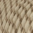 Round Electric Cable RD53 Stripes Bark Cotton and Natural Linen - UL listed