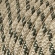 Cable eléctrico redondo RD54 Stripes Algodón antracita y lino natural - Certificación UL