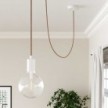 Round Electric Cable RD61 Lozenge Ancient Pink Cotton and Natural Linen - UL listed