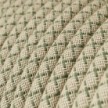 Round Electric Cable RD62 Lozenge Green Thyme Cotton and Natural Linen - UL listed