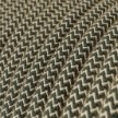 Round Electric Cable RD74 ZigZag Anthracite Cotton and Natural Linen - UL listed