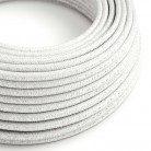 Round Electric Cable RL01 Glittering White Rayon - UL listed