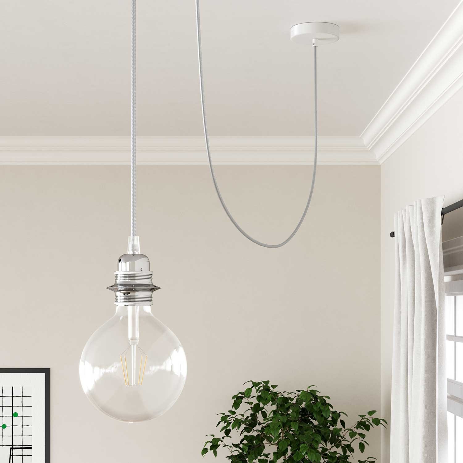 Round Electric Cable RM02 Silver Rayon - UL listed