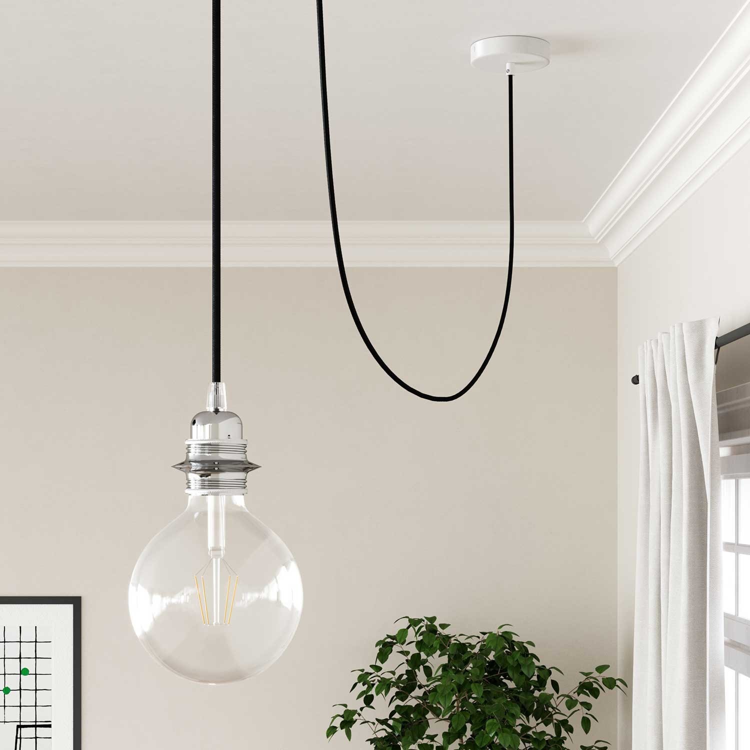 Round Electric Cable RM04 Black Rayon - UL listed