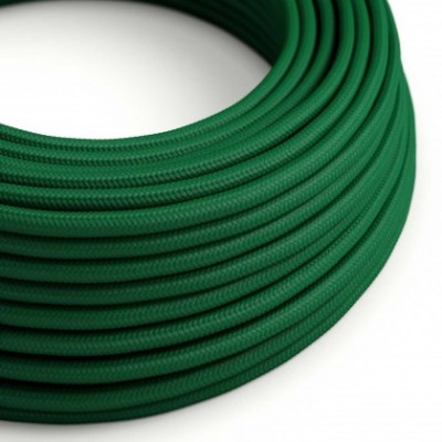 Round Electric Cable RM21 Dark Green Rayon - UL listed