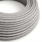 Round Electric Cable RN02 Grey Natural Linen - UL listed