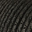 Round Electric Cable RN03 Anthracite Natural Linen - UL listed