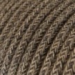 Round Electric Cable RN04 Brown Natural Linen - UL listed