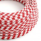 Round Electric Cable RP09 Bicoloured Red Rayon - UL listed