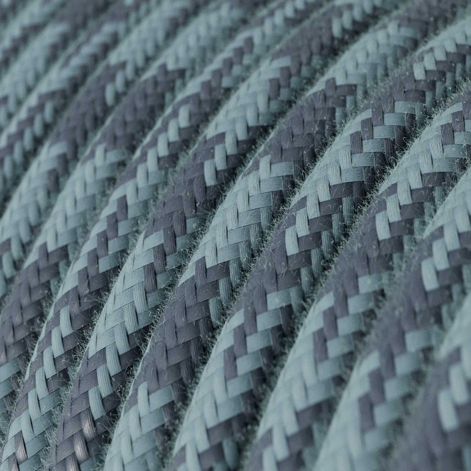Round Electric Cable RP25 Bicoloured Stone Grey and Ocean Cotton - UL listed
