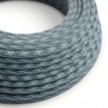 Round Electric Cable RP25 Bicoloured Stone Grey and Ocean Cotton - UL listed