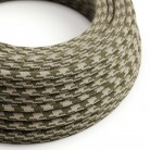 Round Electric Cable RP30 Bicoloured Thyme Green and Dove Cotton - UL listed