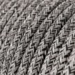 Round Electric Cable RS81 Glittering Black Onyx Cotton and Natural Linen - UL listed