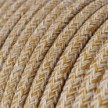 Round Electric Cable RS82 Glittering Russet Cotton and Natural Linen - UL listed