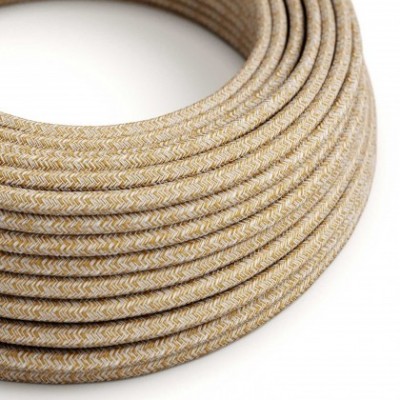 Cable eléctrico redondo RS82 Algodón Ruso Brillante y Lino Natural - Certificación UL