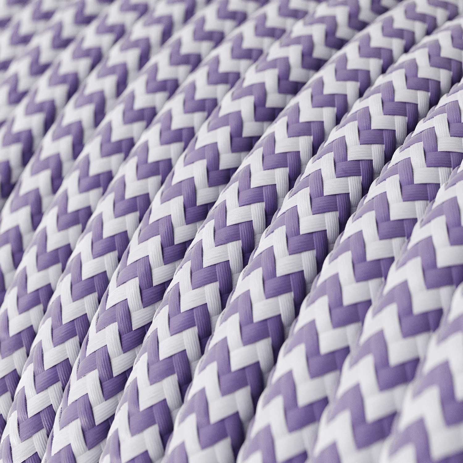 Round Electric Cable RZ07 ZigZag Lilac Rayon - UL listed