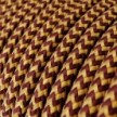 Cable eléctrico redondo RZ23 ZigZag Rayón Dorado y Borgoña - Certificación UL