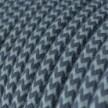 Cable eléctrico redondo RZ25 ZigZag Gris Piedra y Algodón Océano - Certificación UL