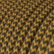 Round Electric Cable RZ27 ZigZag Golden Honey and Anthracite Cotton - UL listed