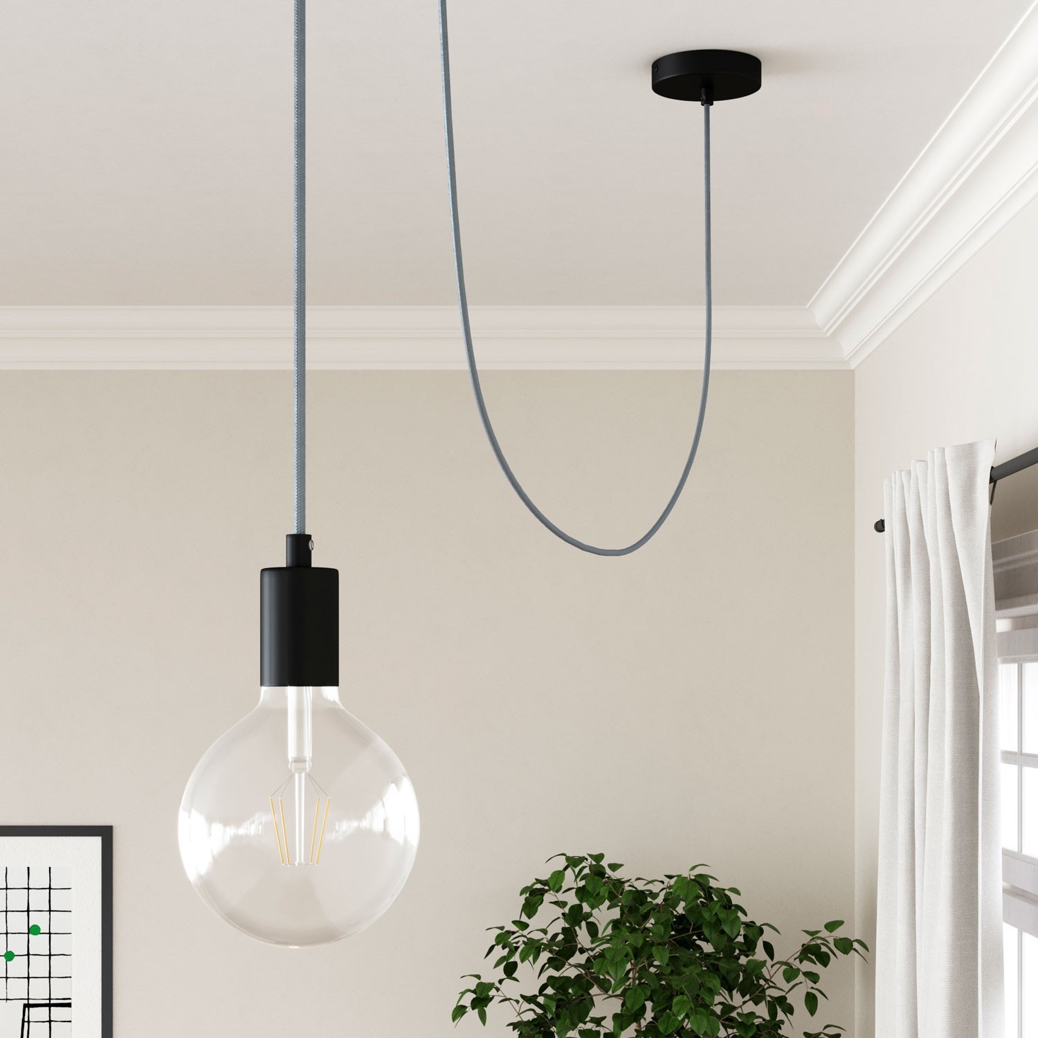 Round Electric Cable RM30 Light Blue Grey - UL listed