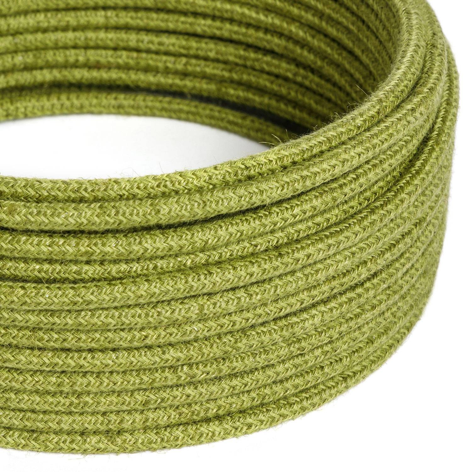 Cable eléctrico redondo RN23 Yute Verde Heno - Certificación UL