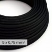 Cable eléctrico textil DALI 5x0,75 mm² negro carbón - Cable redondo flexible para alumbrado RM04