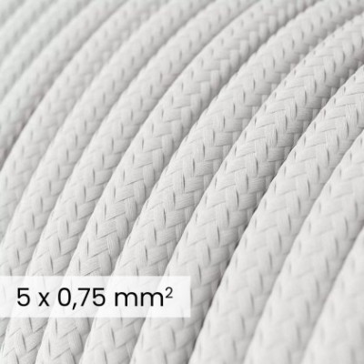 DALI Textile electrical cable 5x0.75 mm² in Optical White - Fabric-covered wire for lamps and systems RM01