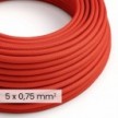 DALI Textile electrical cable 5x0.75 mm² in Fire Red - Flexible cable for lighting and home automation RM09