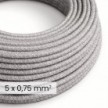 Cable eléctrico textil DALI 5x0,75 mm² en lino gris melange - Cable decorativo para instalaciones de iluminación RN02