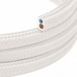 Cable eléctrico textil planoen color Blanco óptico brillante - PM01