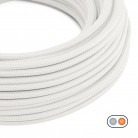 Cable eléctrico textil planoen color Blanco óptico brillante - PM01