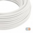 Cable eléctrico textil planoen color Blanco óptico brillante - PM01