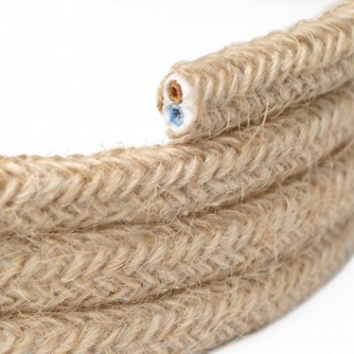 Cable eléctrico textil plano recubierto de yute natural - PN06