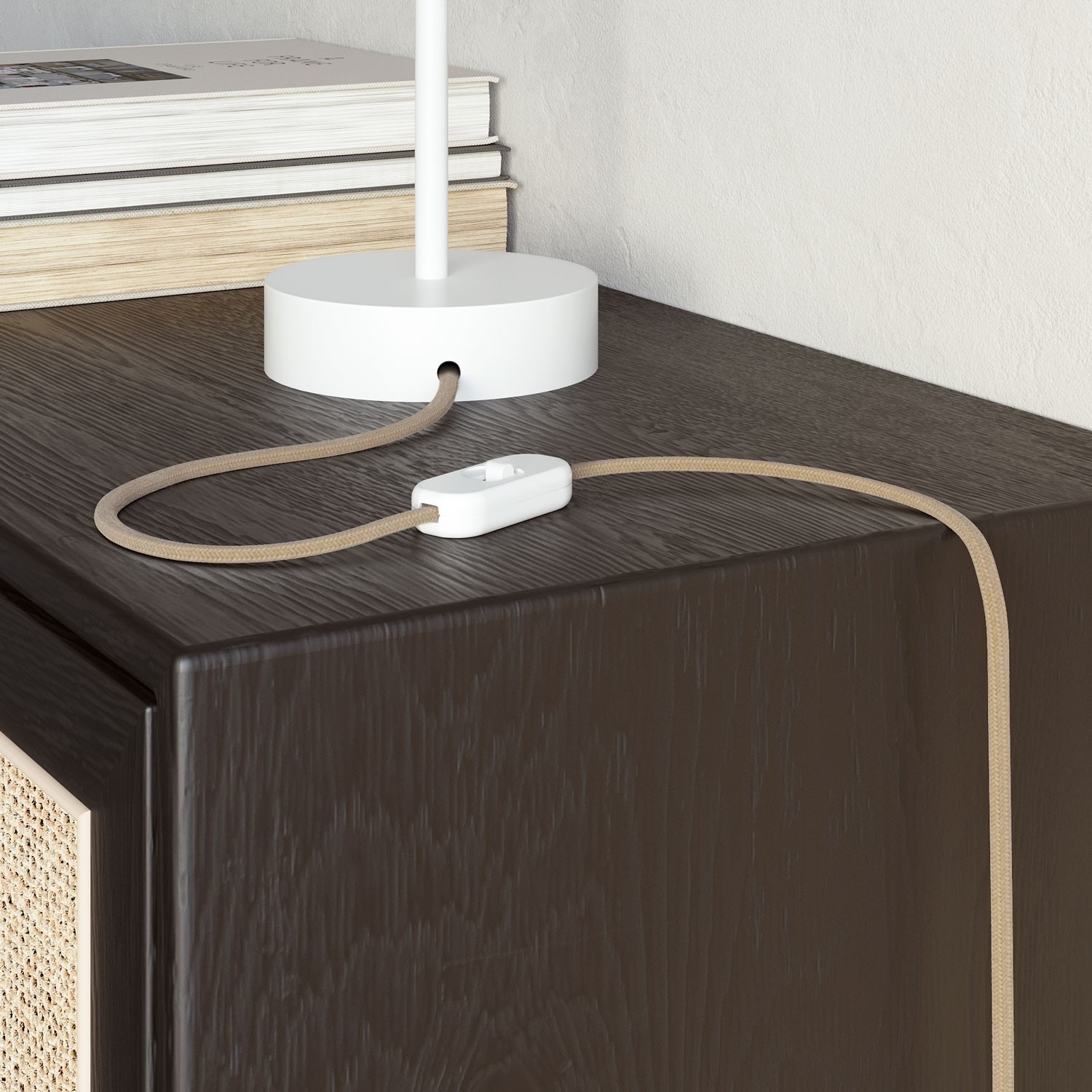 Cable eléctrico textil plano recubierto de yute natural - PN06