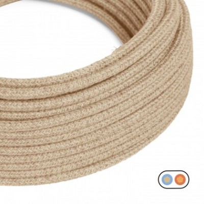 Cable eléctrico textil plano recubierto de yute natural - PN06
