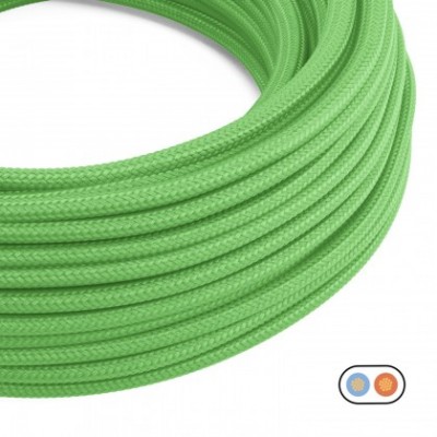 Cable eléctrico textil plano en color Verde lima brillante- PM18