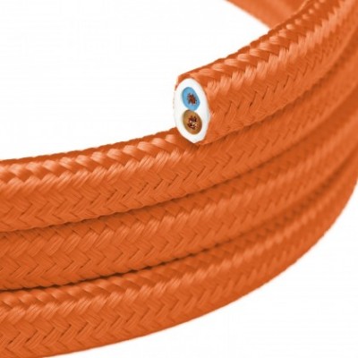 Cable eléctrico textil plano en color Naranja llama - PM15
