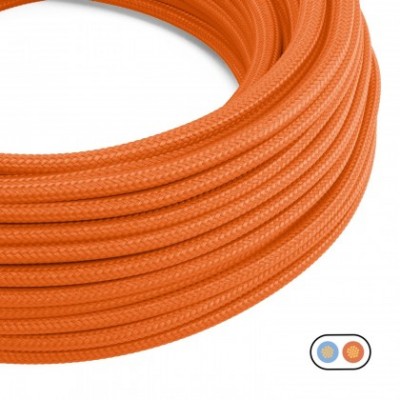 Cable eléctrico textil plano en color Naranja llama - PM15